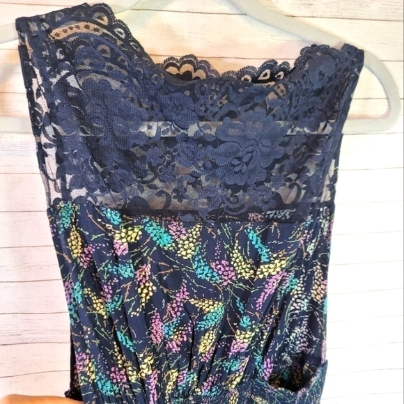 FREE PEOPLE LACE YOKE FLORAL SLEEVELESS DRESS, SZ SMALL - Picture 7 of 13